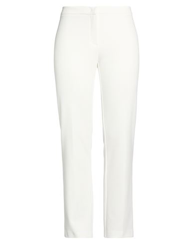 Woman Pants White Size 12 Polyester, Elastane