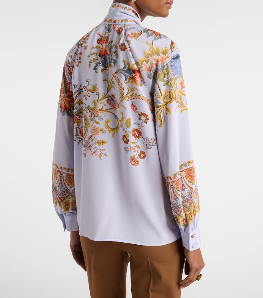 Semi-sheer jacquard blouse