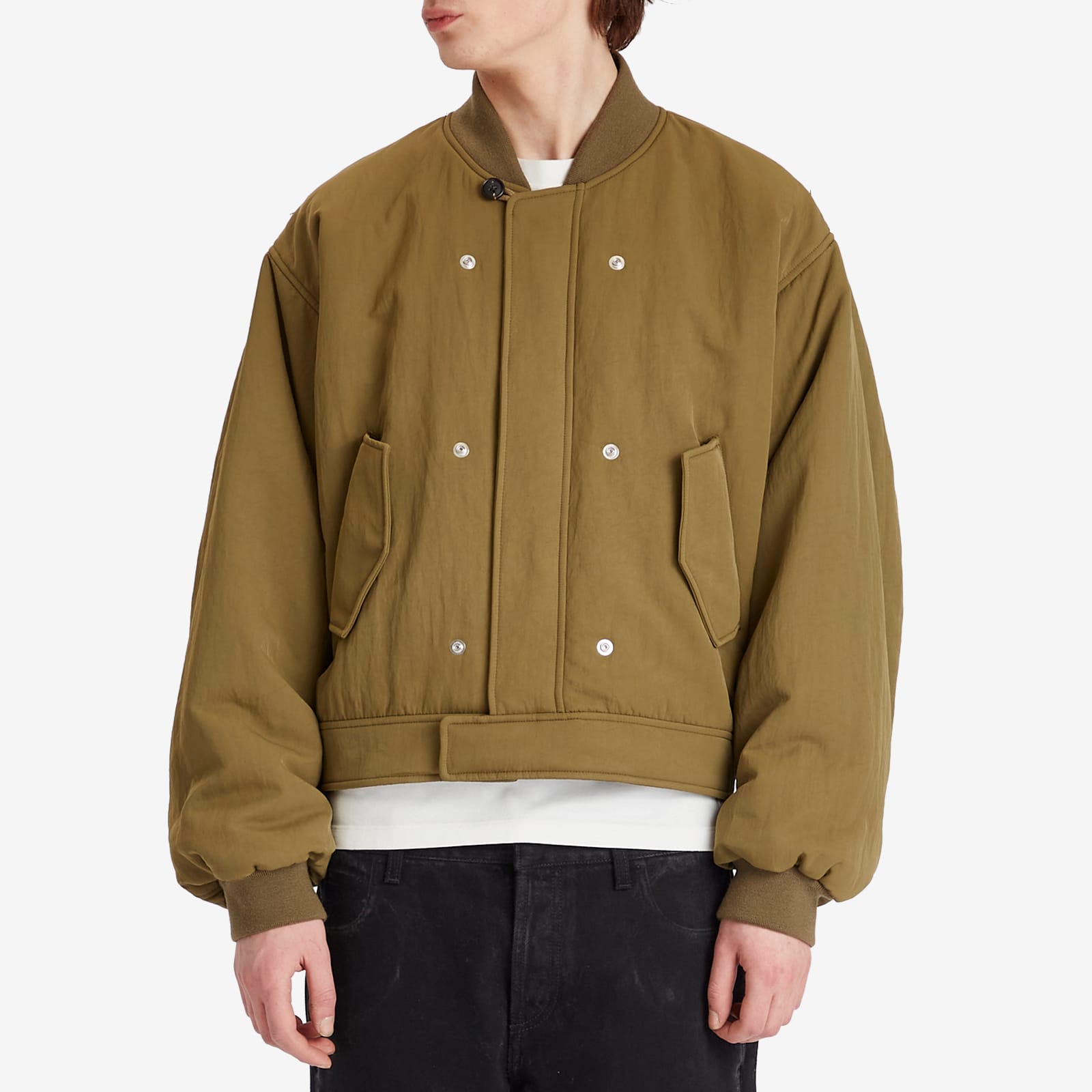 Men's Double Layer Bomber Jacket & Gilet in Olive