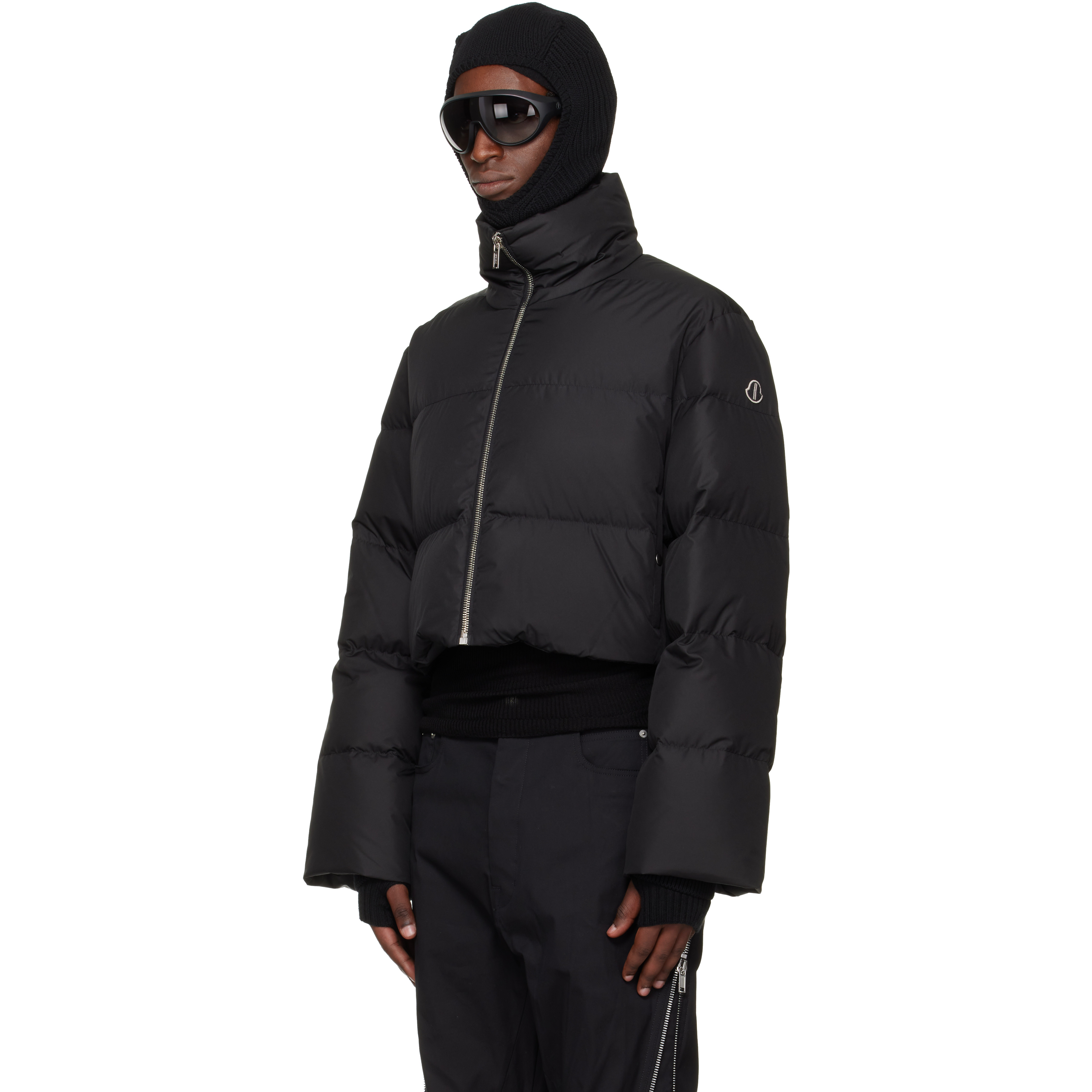 Moncler + Black Cropped Cyclopic Down Jacket