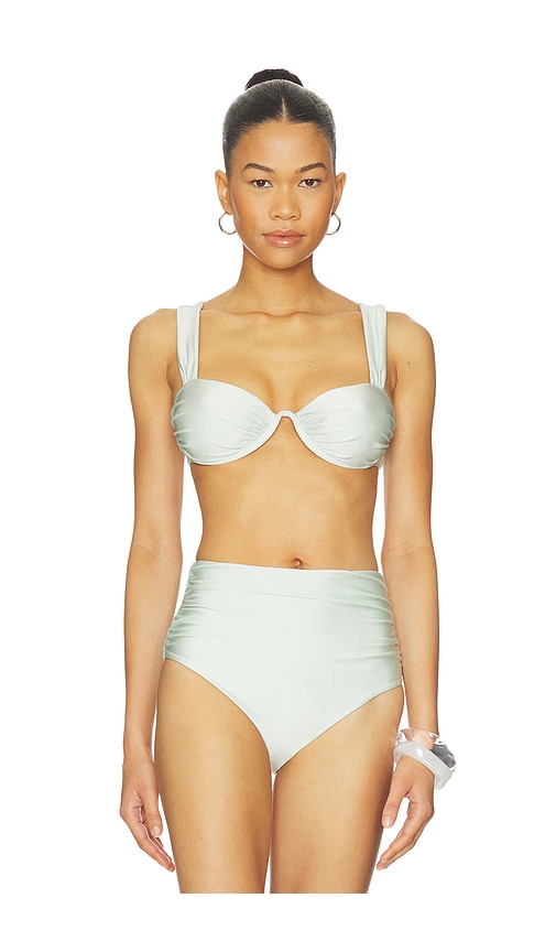 SIMKHAI Anniston Bikini Top in Mint. - L also in XS