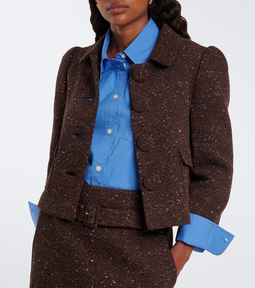 Wool-blend cropped jacket