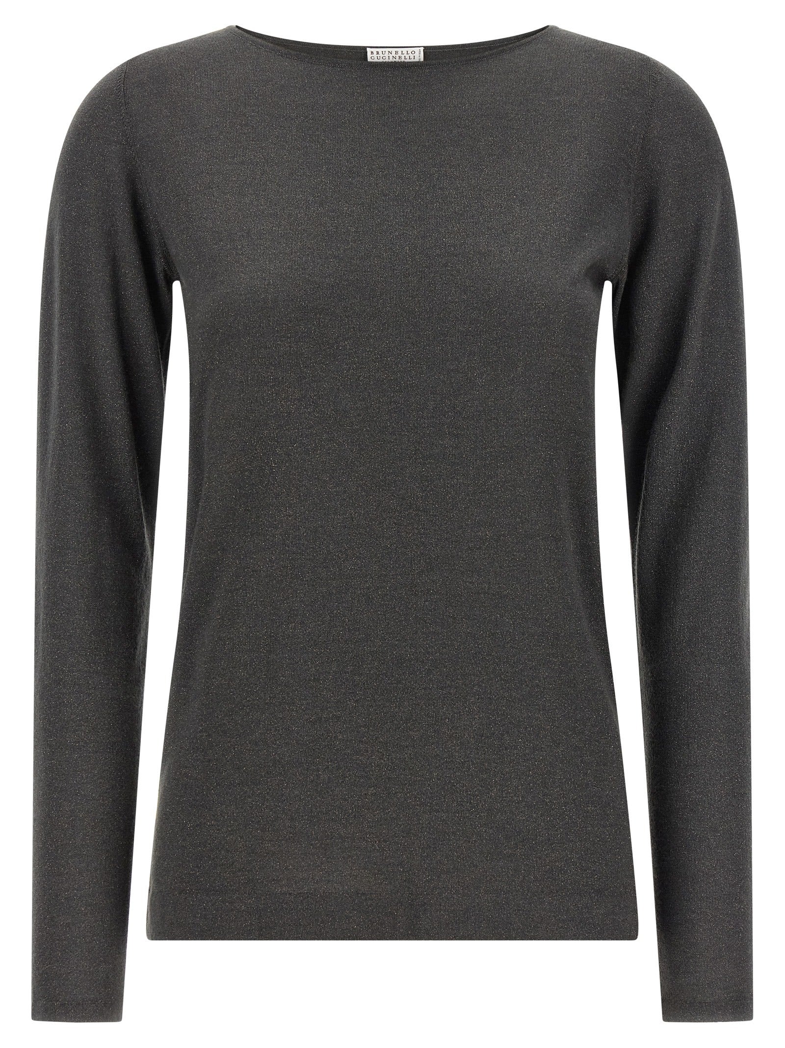 Cashmere-Silk Knit Sweater — Gray