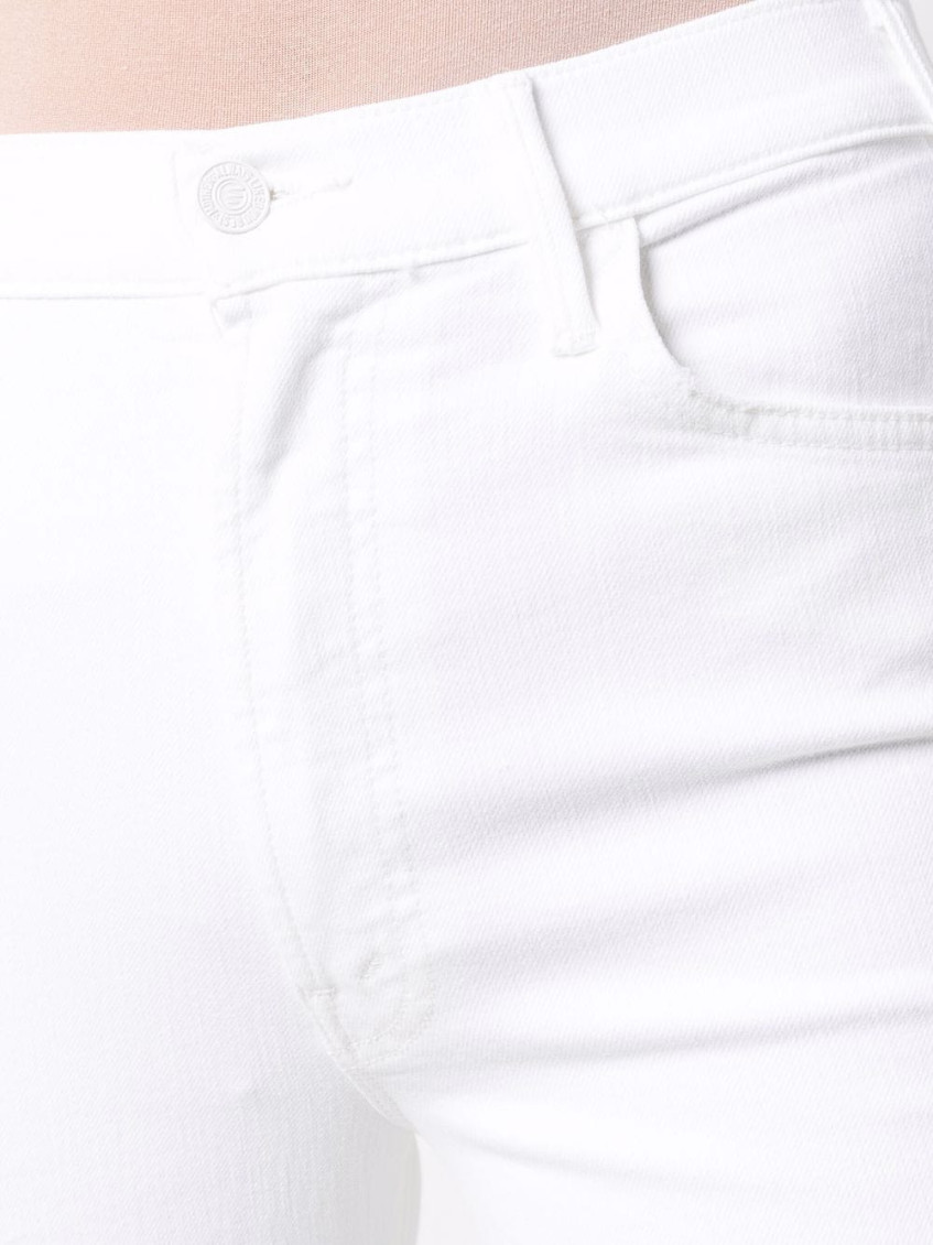 White Flared Ankle Denim Jeans