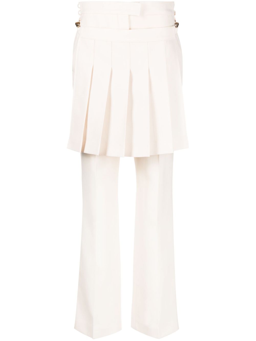 Layered virgin-wool trousers - Pink