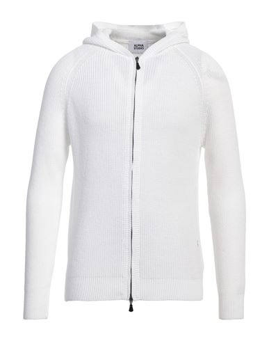 Alpha Studio Man Cardigan White Size 38 Cotton