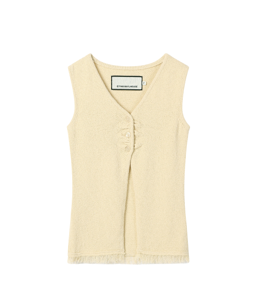 BUTTON KNIT VEST IVORY