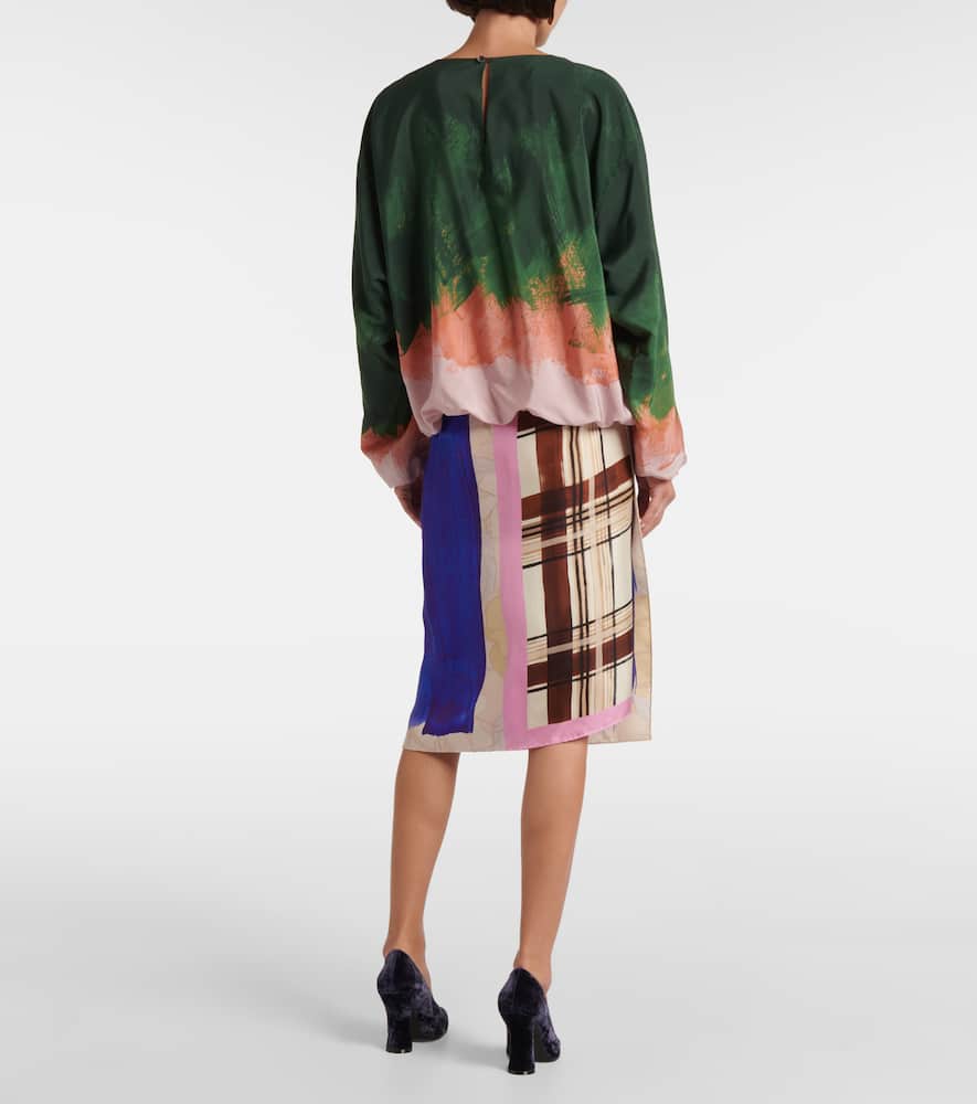 Ombré silk-blend top