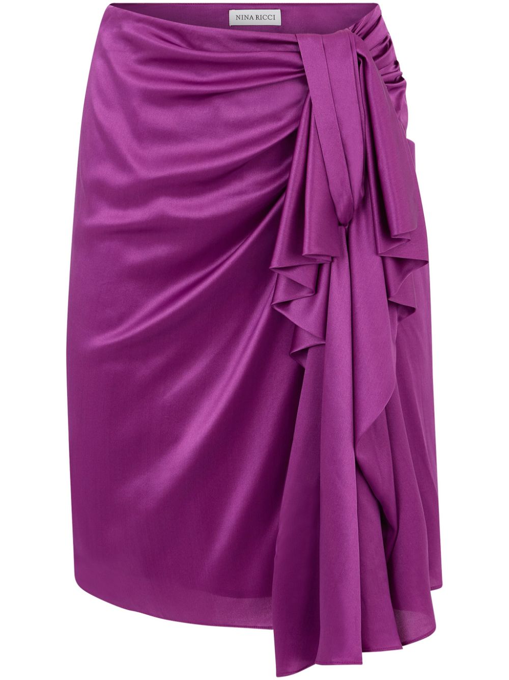 Asymmetric draped skirt - Purple