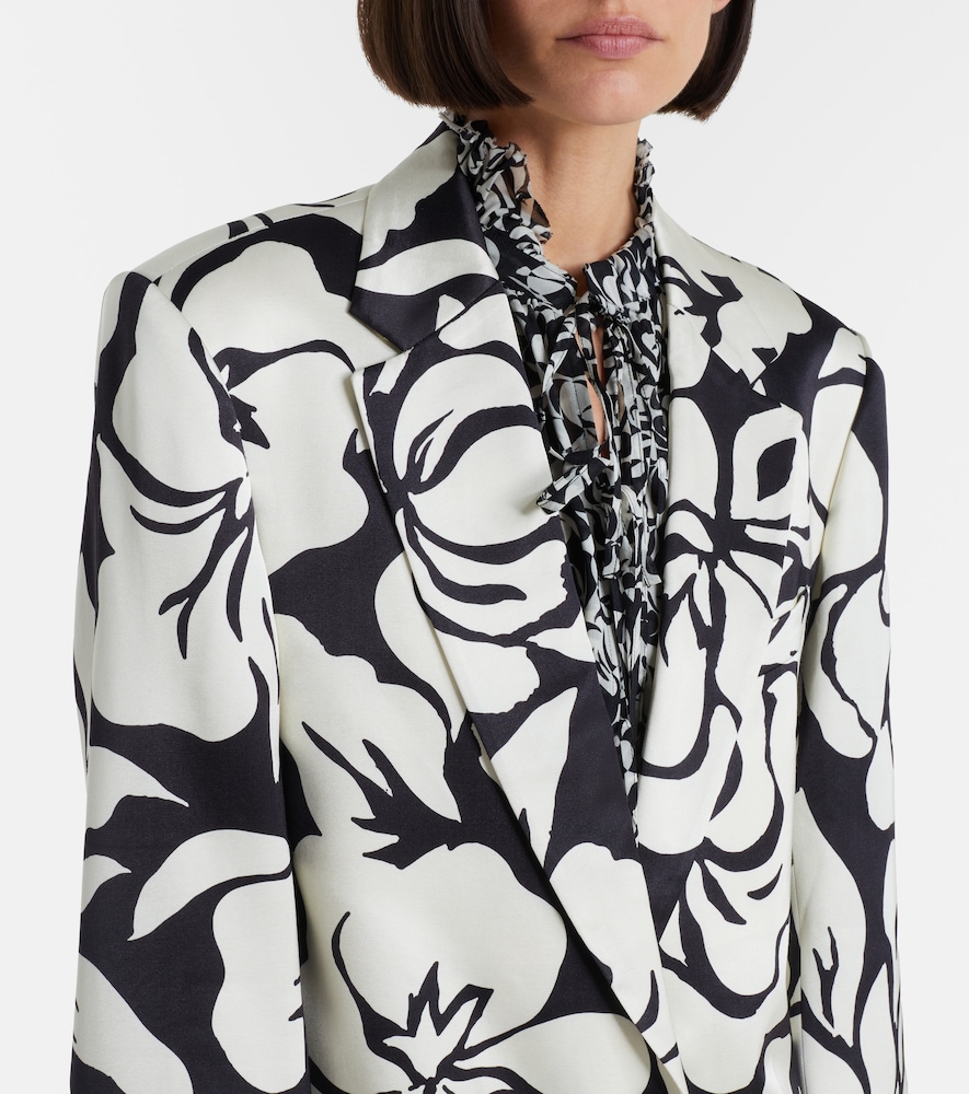 Floral satin blazer