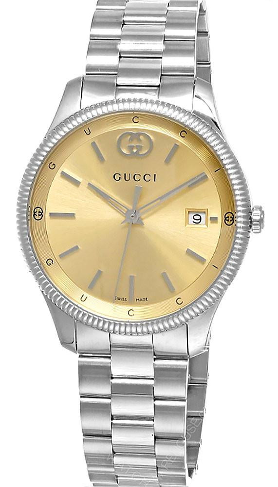 GUCCI G-Timeless Quartz 38MM Gold Plated Dial Men's Watch YA1264234
