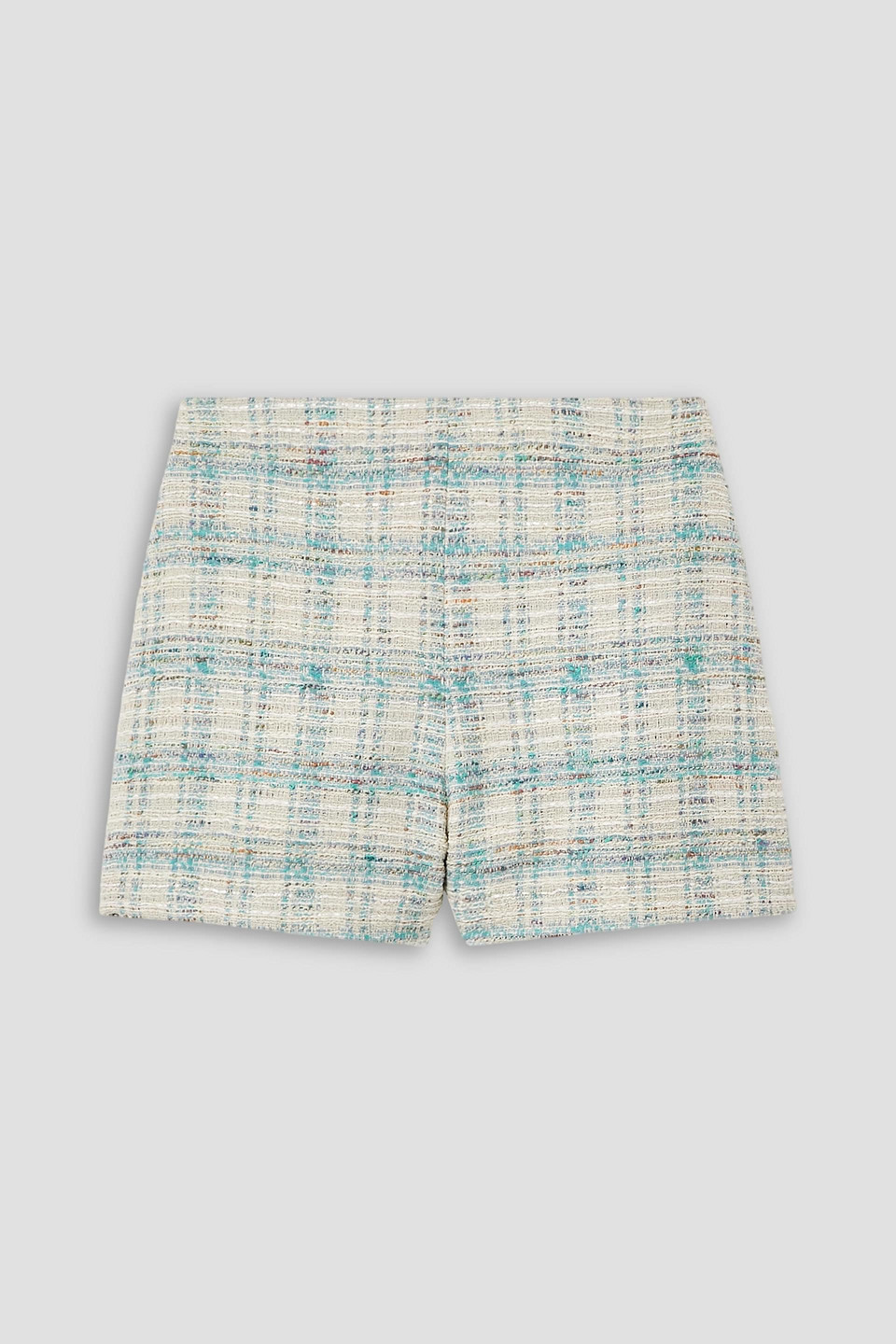 Checked cotton-blend tweed shorts