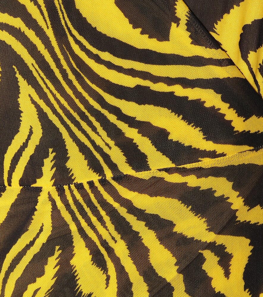 Exclusive to Mytheresa - Animal-print mesh wrap dress