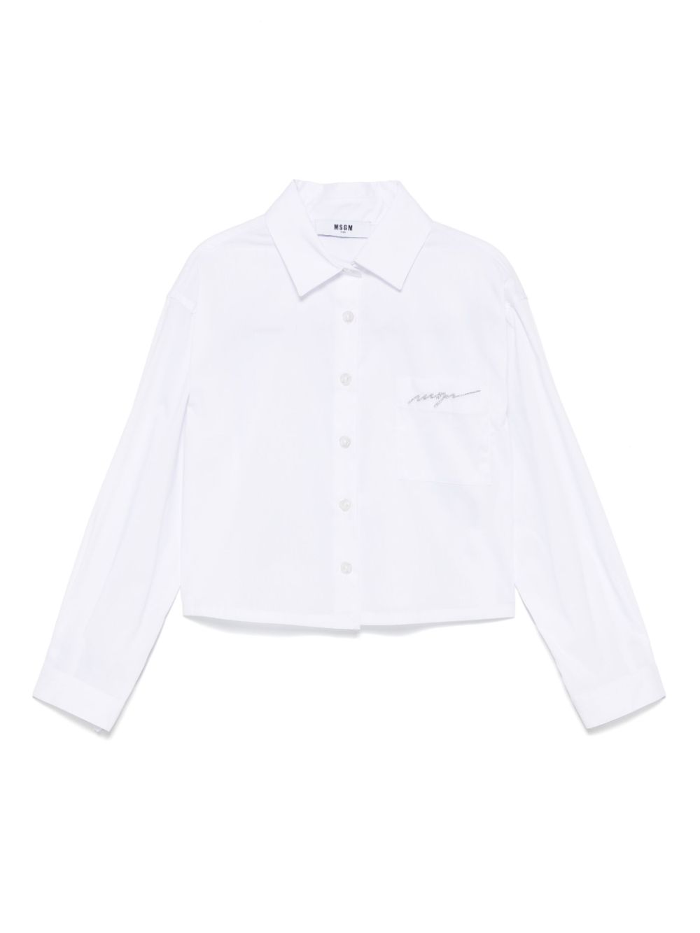 Logo-embroidered shirt - White