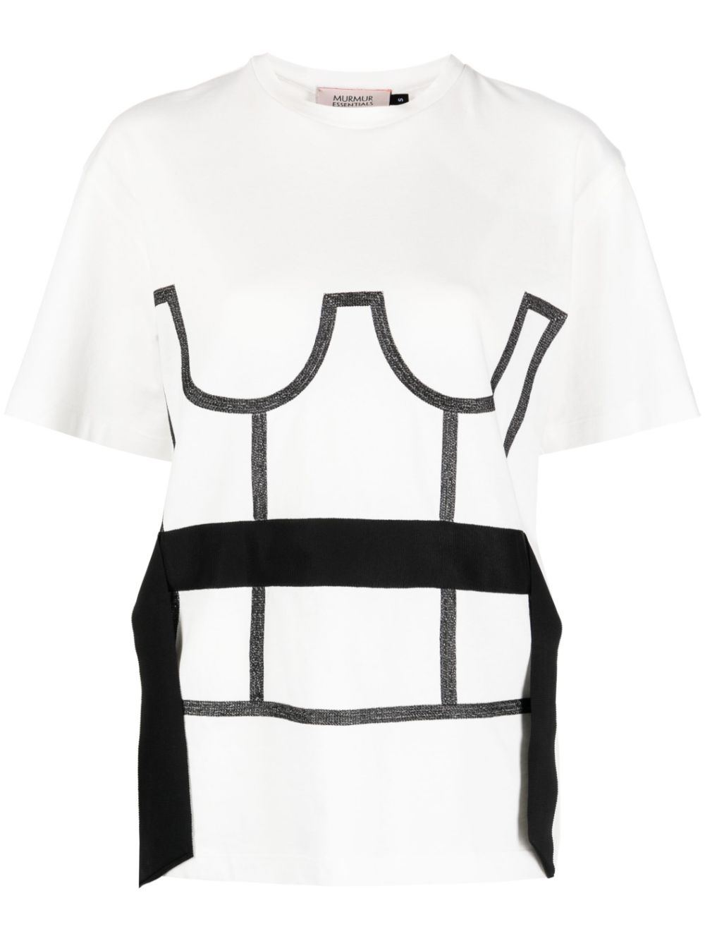 Trompe l'oeil corset T-shirt - White