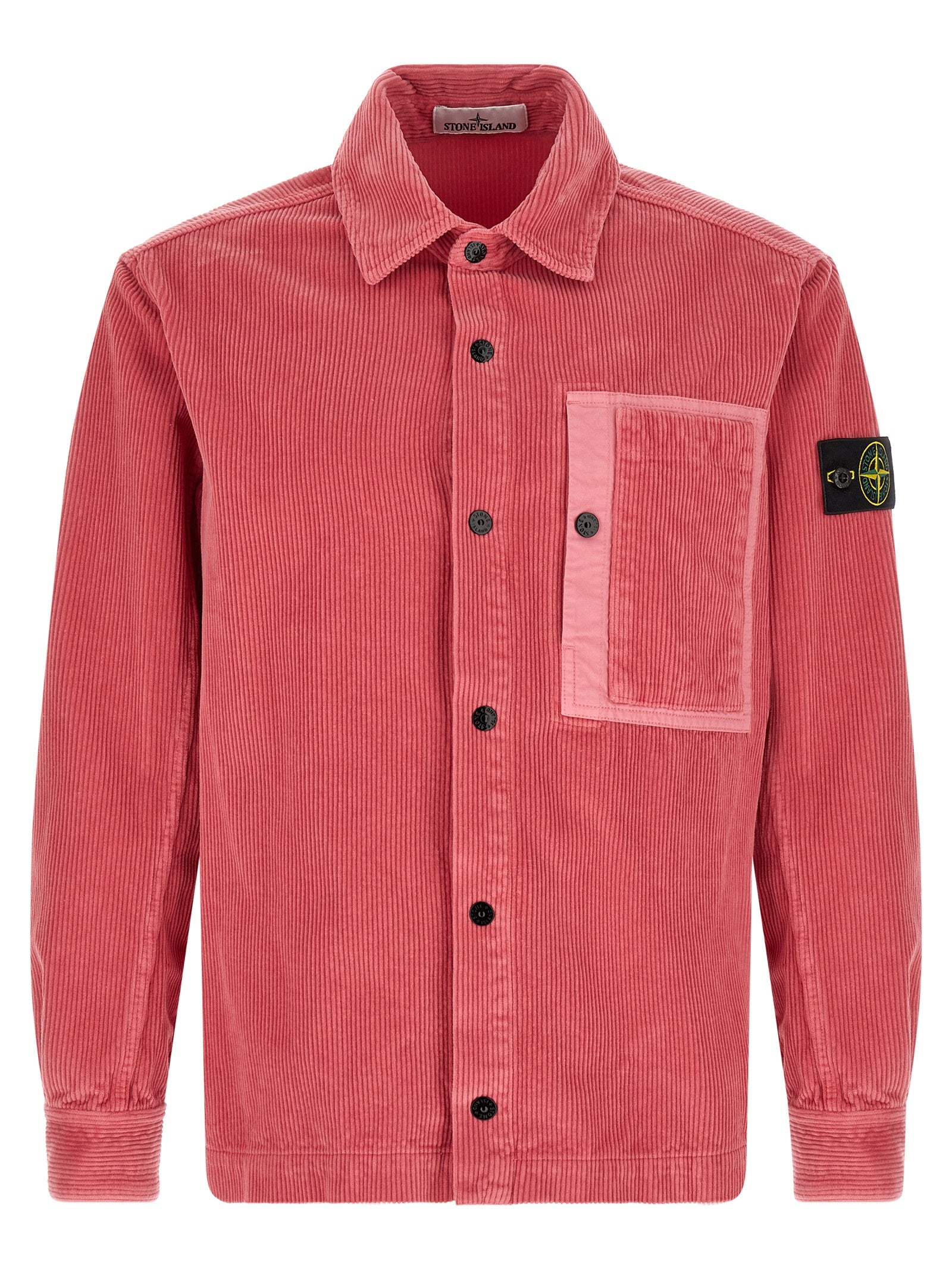 Garment-Dyed Cotton Corduroy Overshirt — Pink
