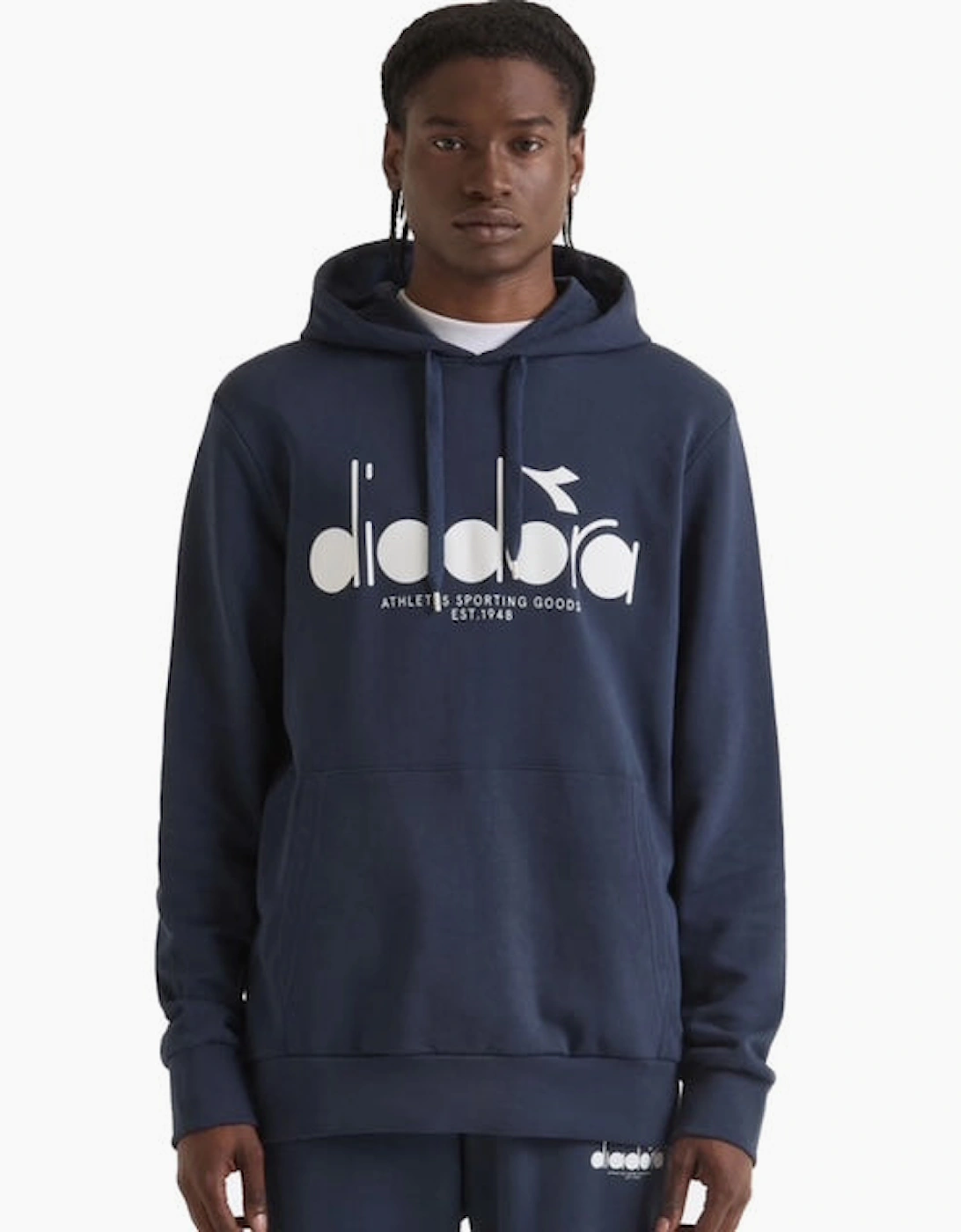 Men's Diadora Logo Blue Denim Hoodie