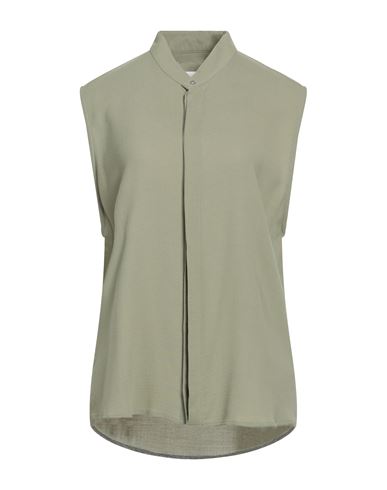 Woman Shirt Military green Size L Virgin Wool, Viscose