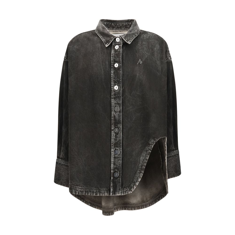 Black Denim Shirt — Black
