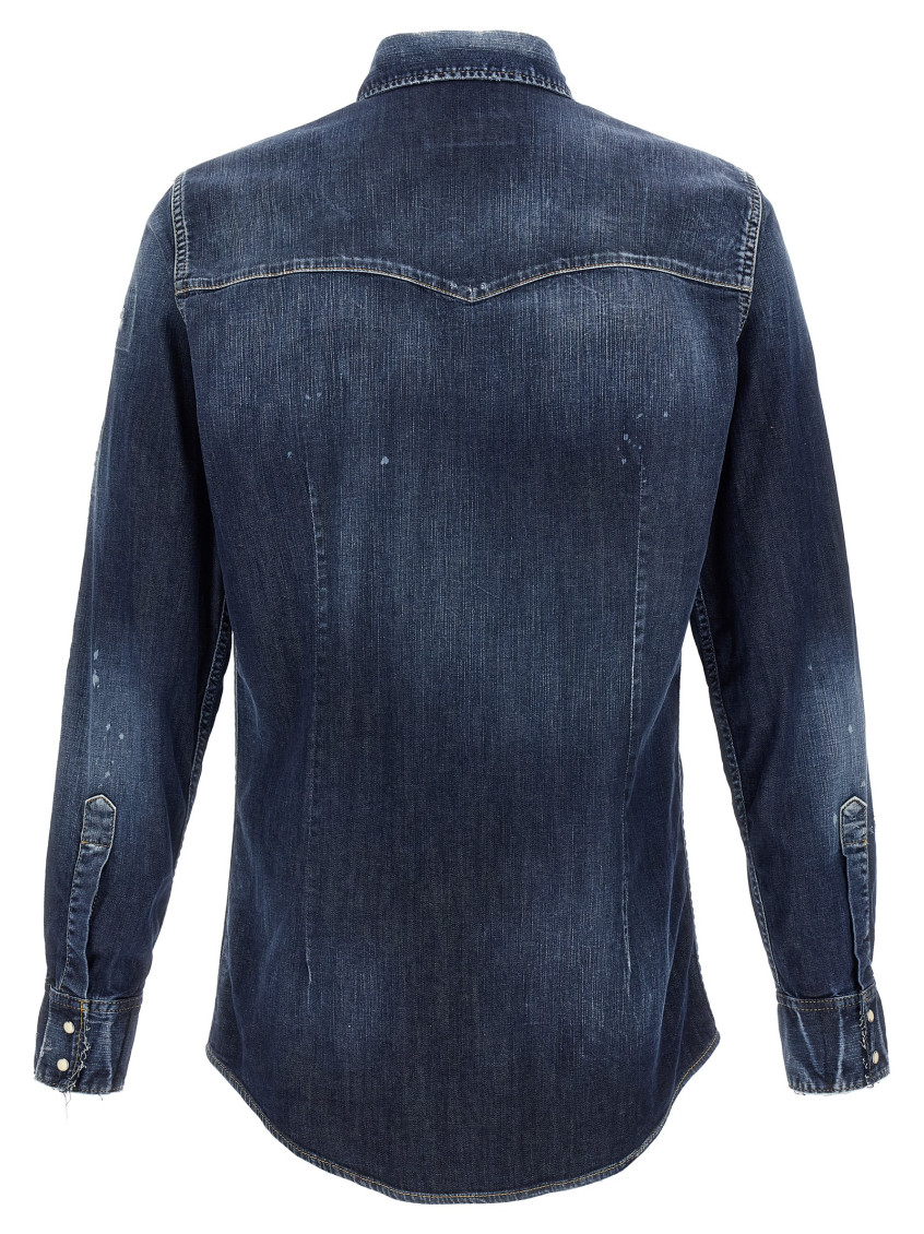 Western-style denim shirt - Blue