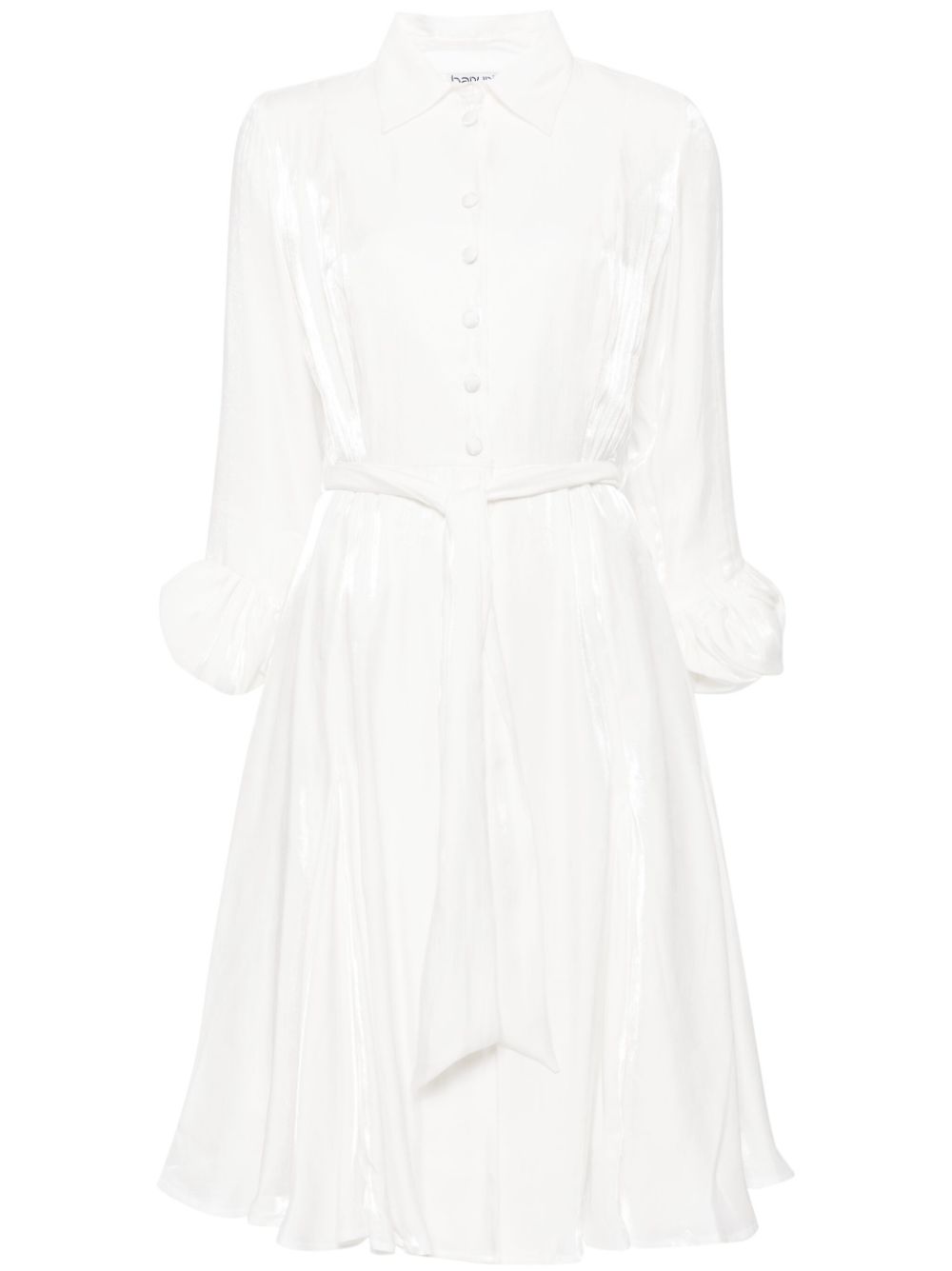 Carina satin shirtdress - White