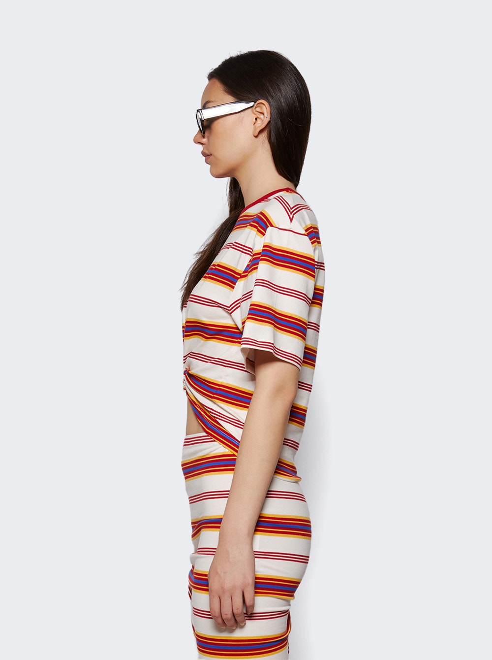 Rabanne striped T-shirt - White