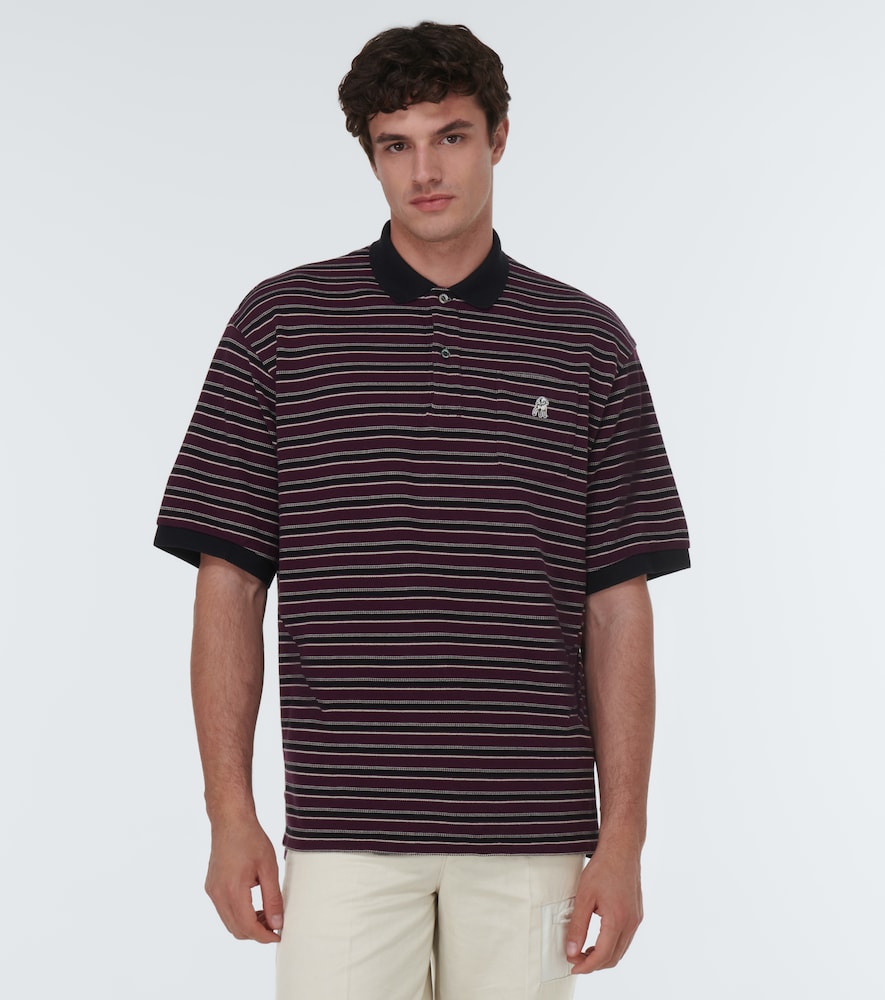 Striped cotton polo shirt