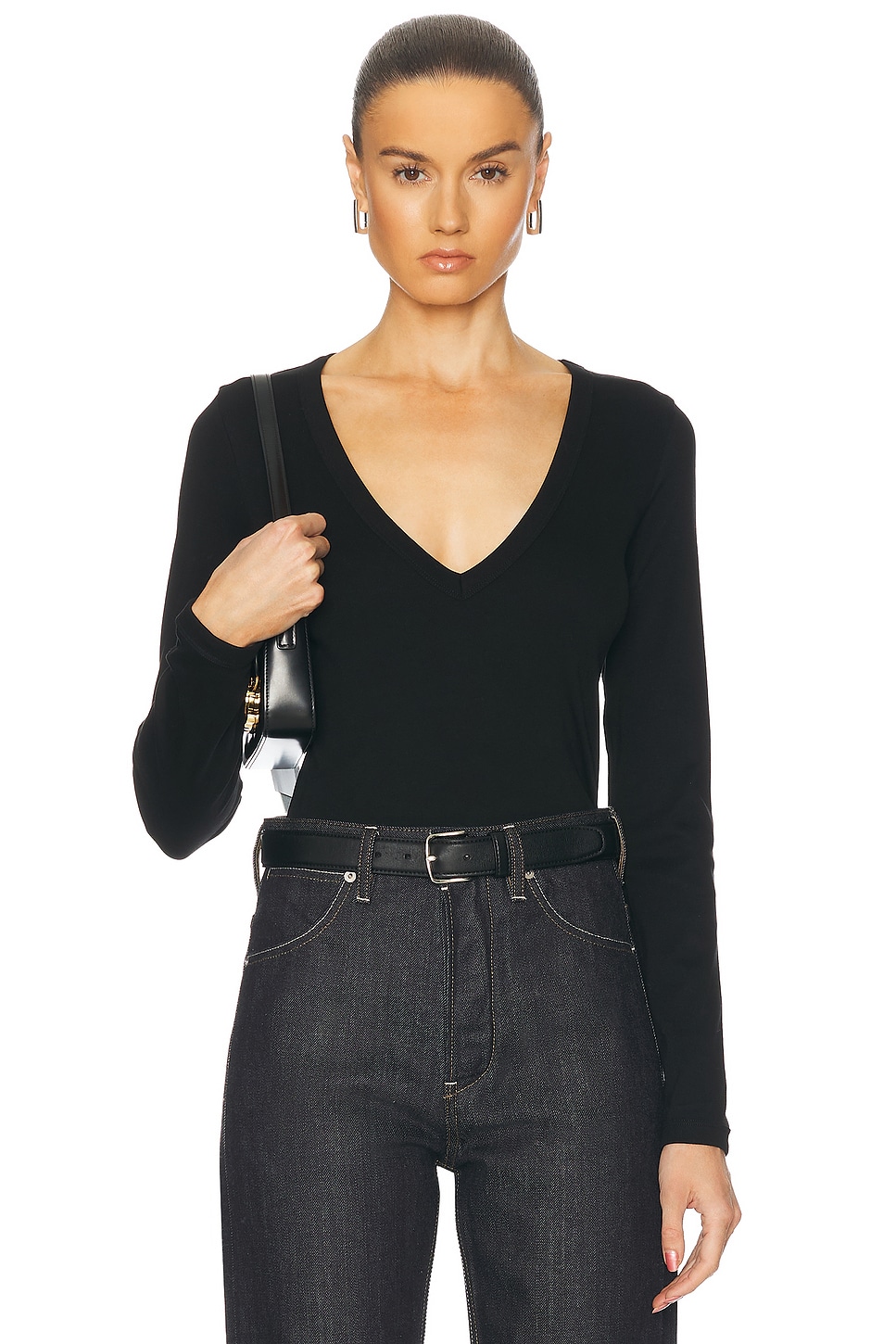 FLORE FLORE Dewi Long Sleeve Top in Black