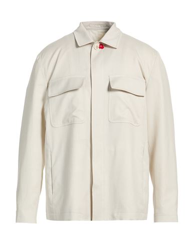 Man Shirt Light grey Size L Virgin Wool, Silk, Linen