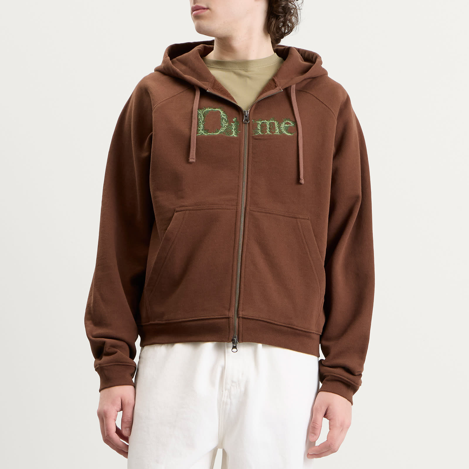 Men's Classic Veins Zip Hoodie Brown