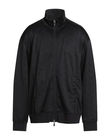 Man Sweatshirt Black Size XXL Polyester, Cotton