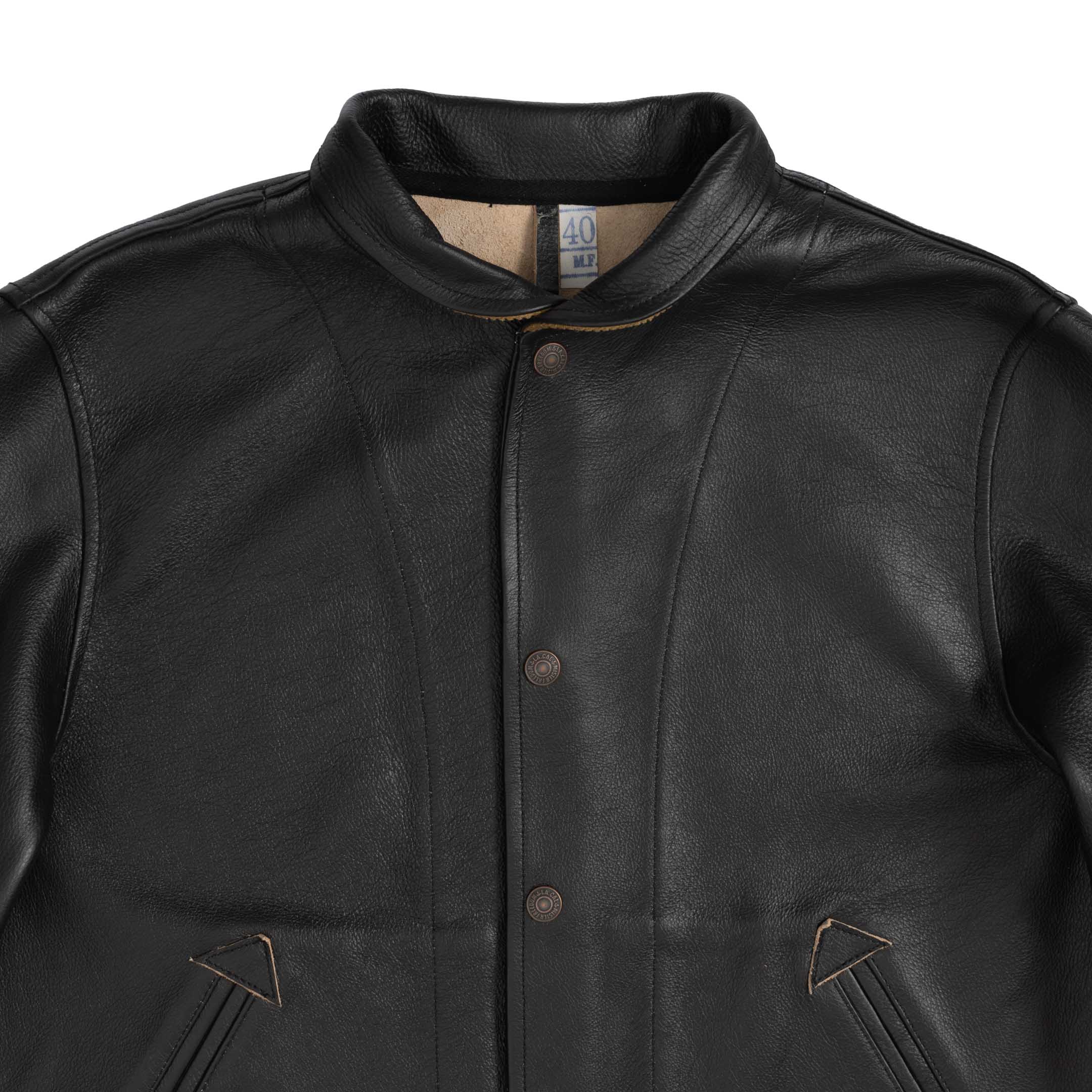 Campus 'Stud' Leather Jacket Black