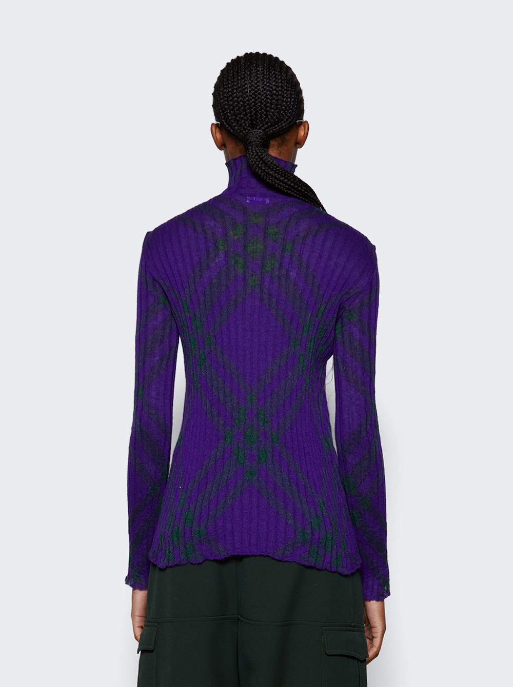 Plaid-check mohair-blend jumper - Purple