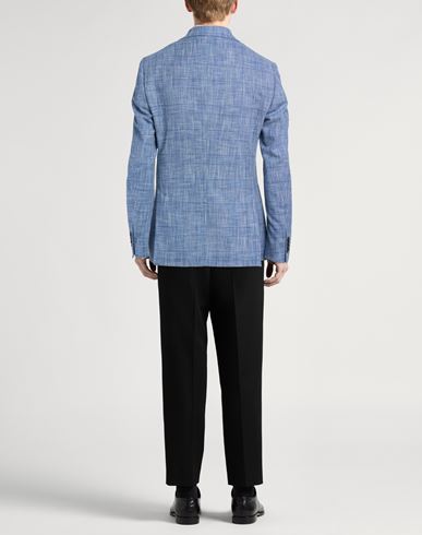 Man Blazer Light blue Size 48 Virgin Wool, Silk, Cotton, Polyamide