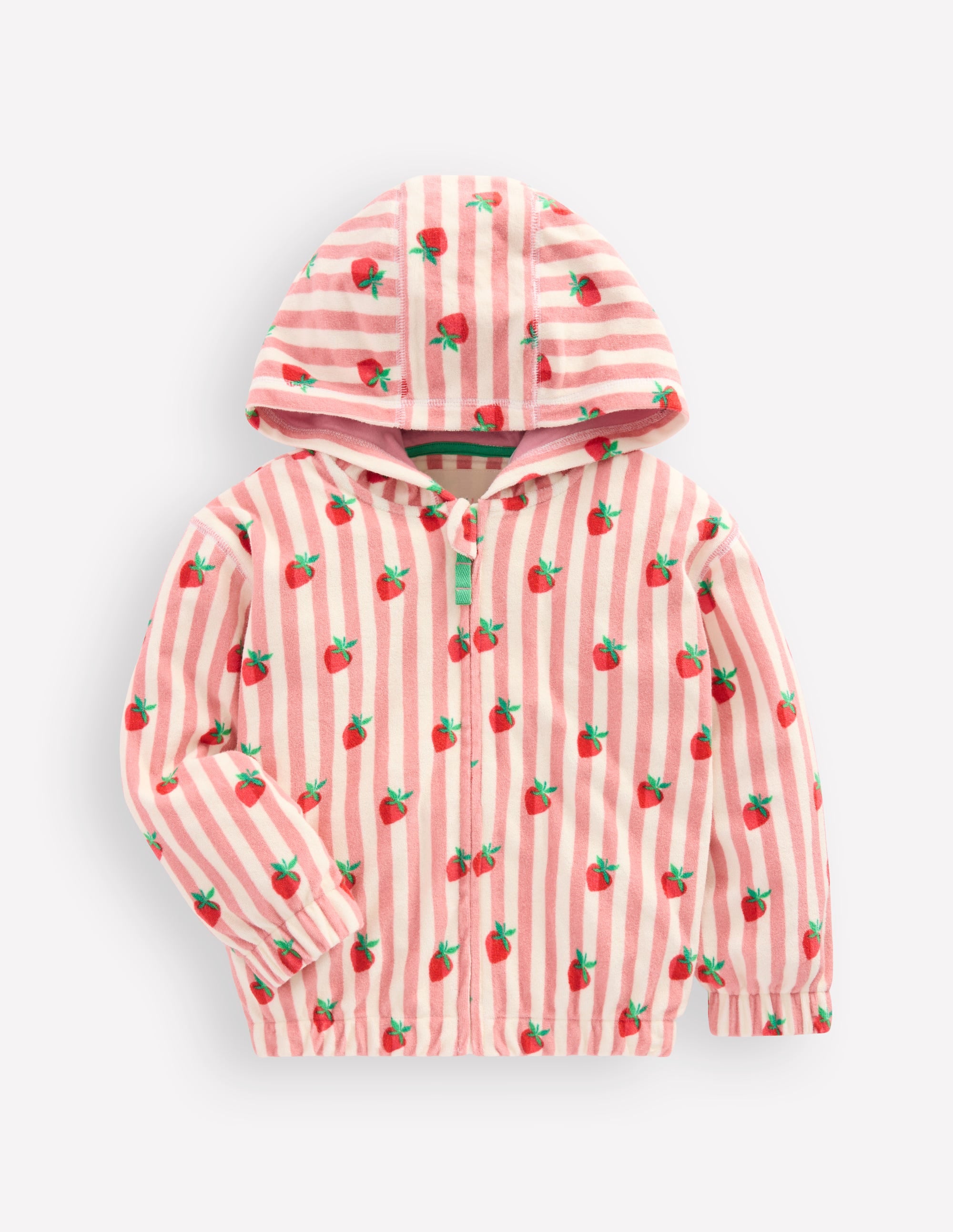 Girls Relaxed Towelling Hoodie in Pink | Size 2-3 Years