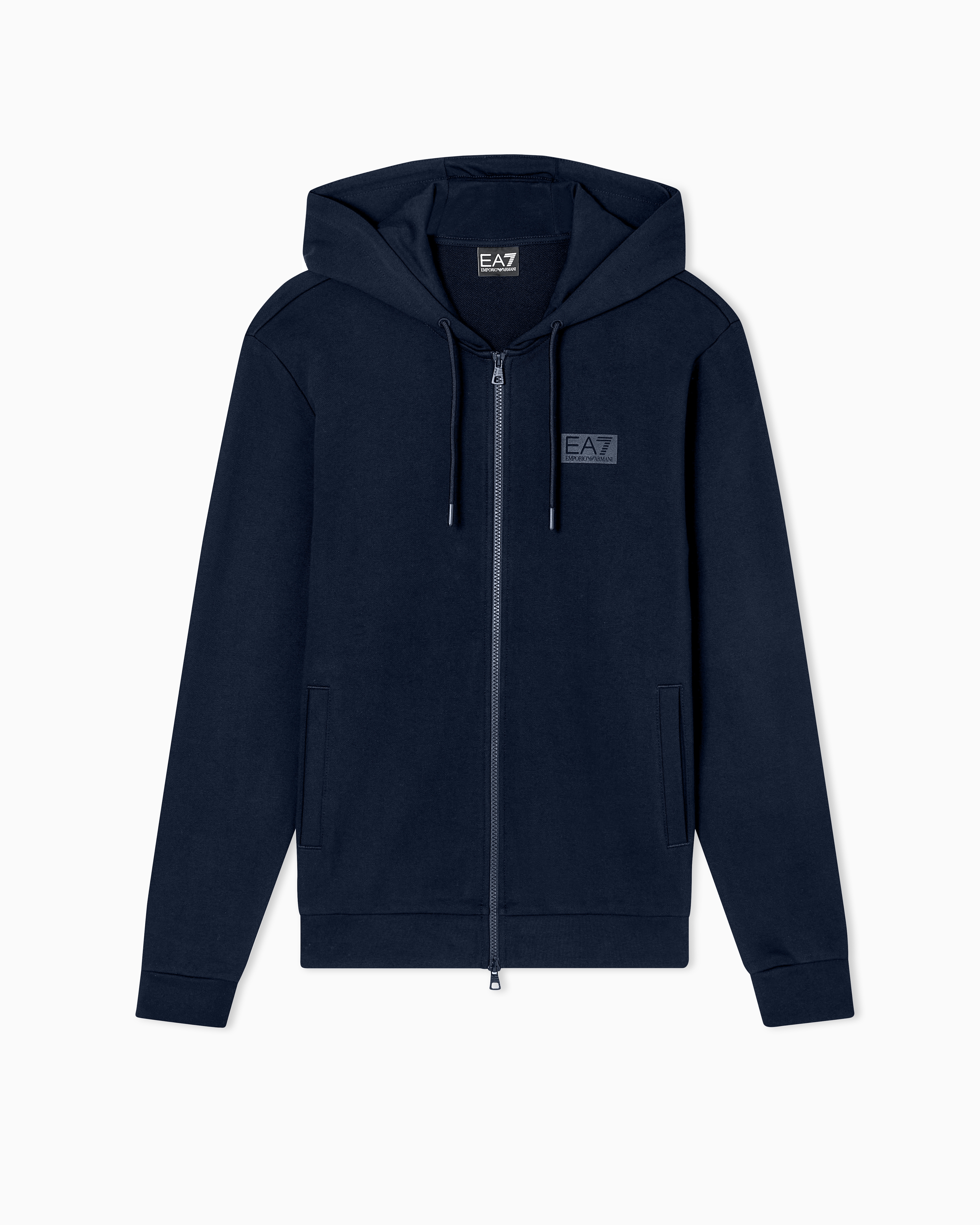 Logo Series cotton hooded, zip-up sweatshirt