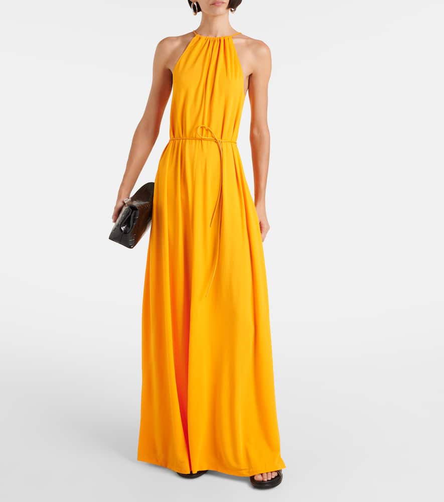 Lenny belted jersey maxi dress
