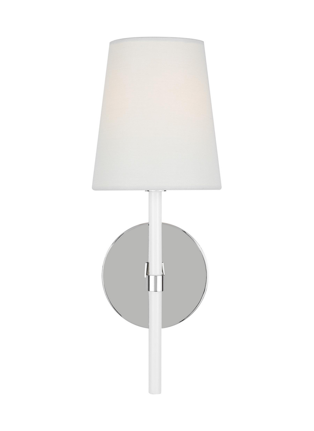 Visual Comfort Studio Monroe Wall Sconce in Polished Nickel And Gloss White by Kate Spade New York