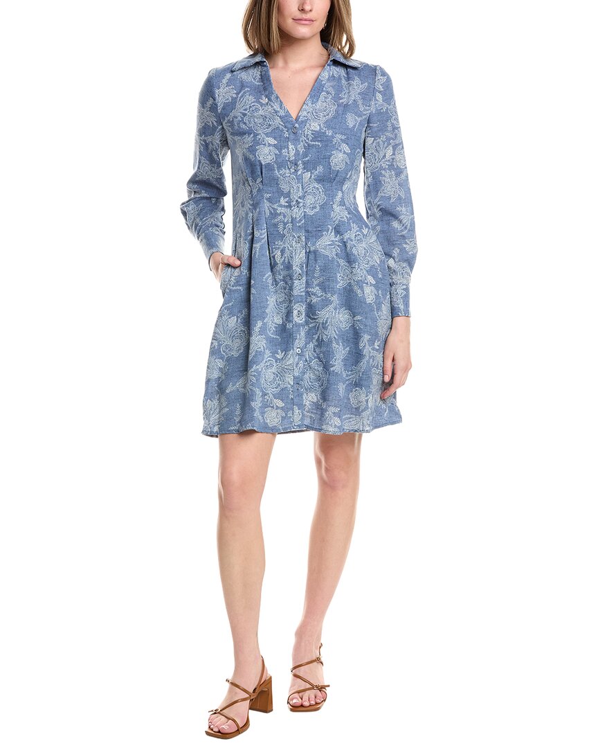 Faux Denim Mini Shirtdress