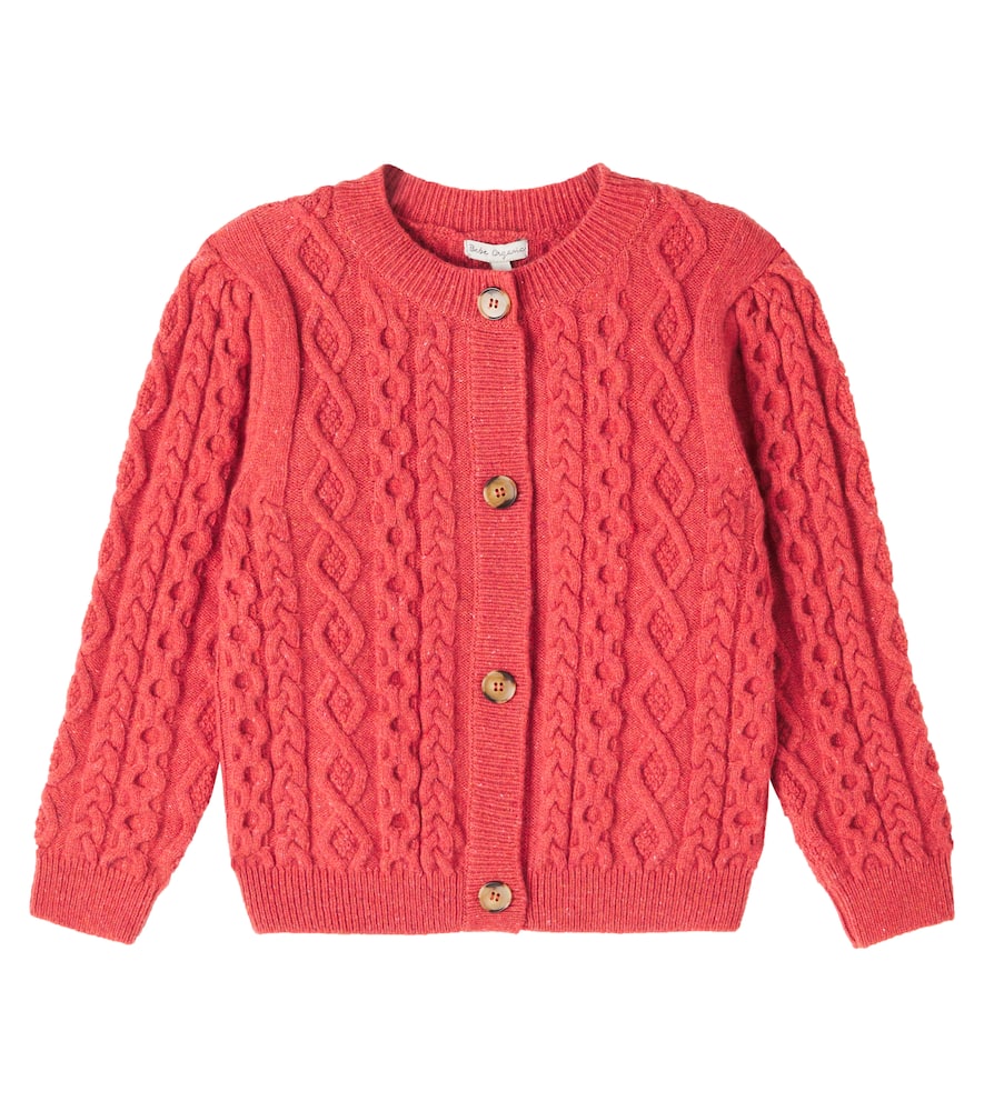 Lalisa cable-knit wool-blend cardigan