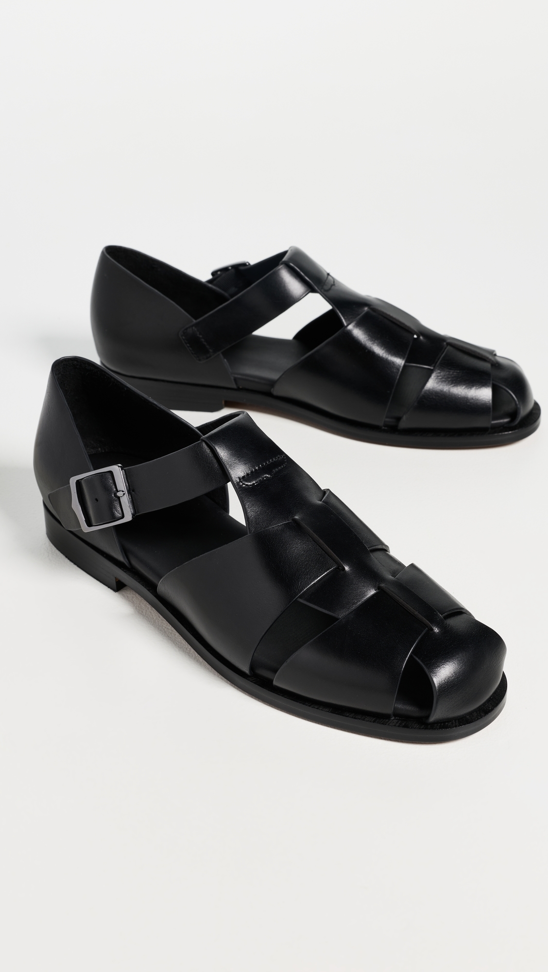 G. H. Bass Potter Leather Fisherman Sandals Black