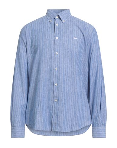 Man Shirt Light blue Size XXL Cotton, Linen