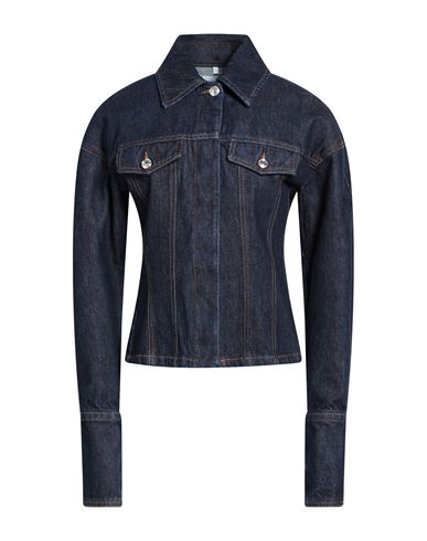 Woman Denim outerwear Blue Size 6 Cotton