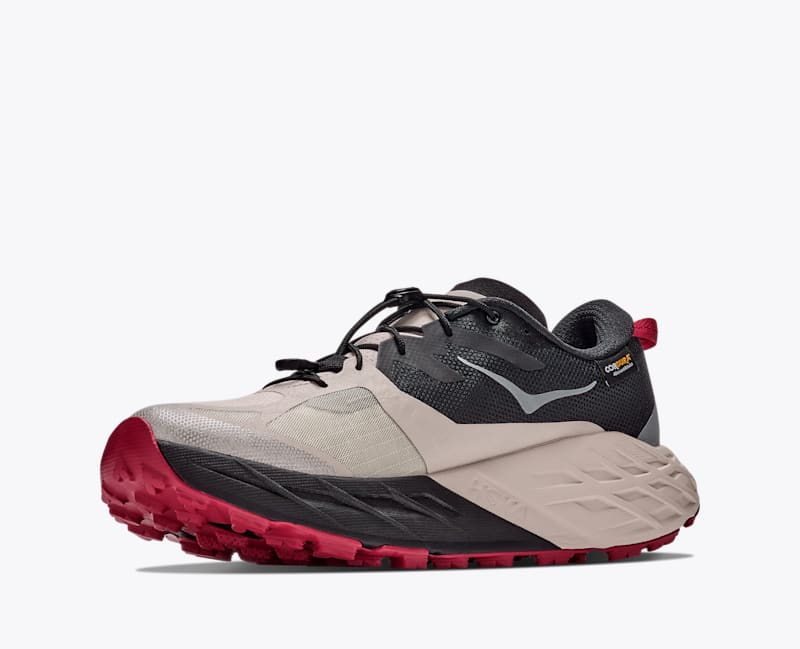 HOKA Men's Speedgoat 7 GTX Shoes in Black/River Rock Grey
