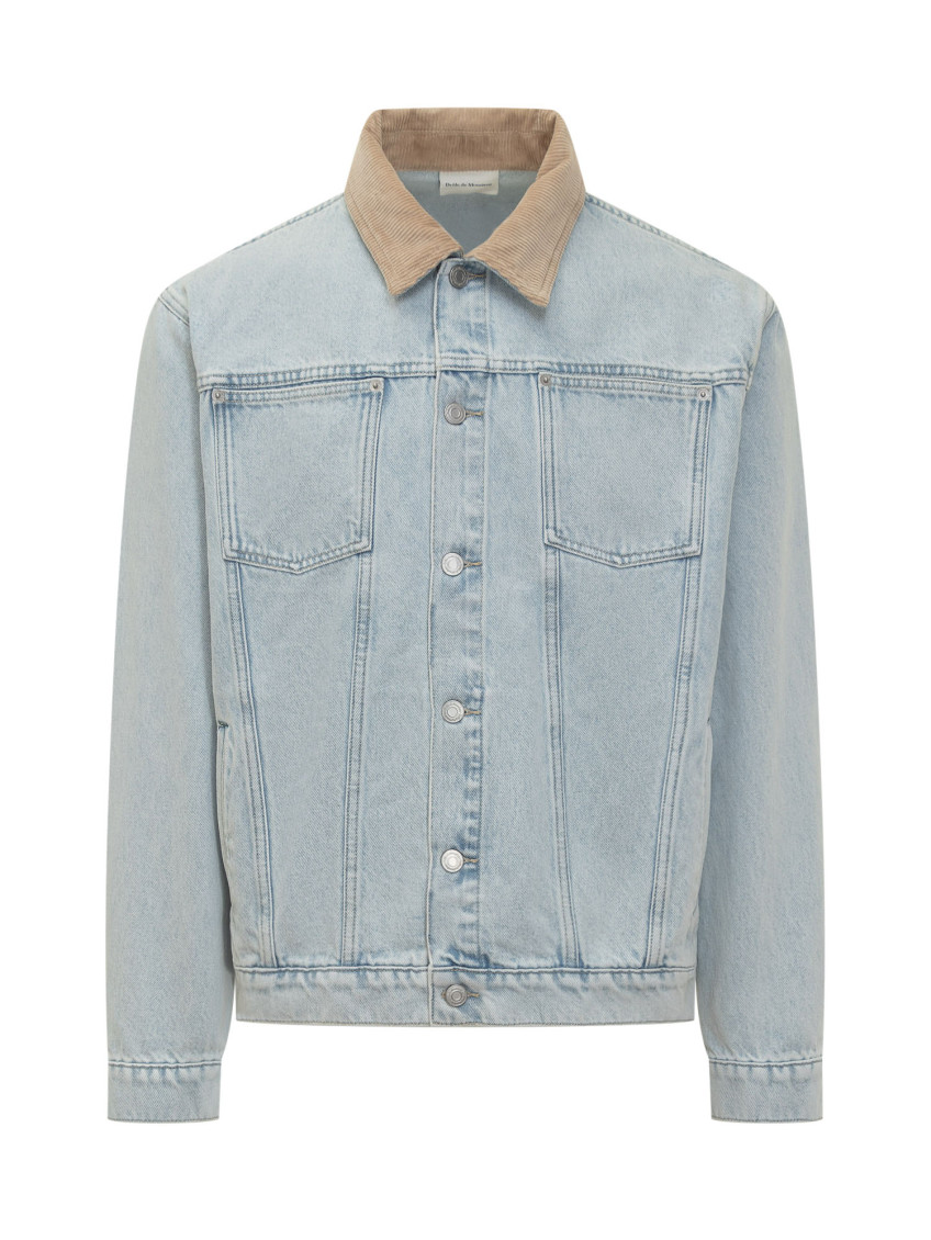Drôle De Monsieur - denim jacket with contrast collar and pocket