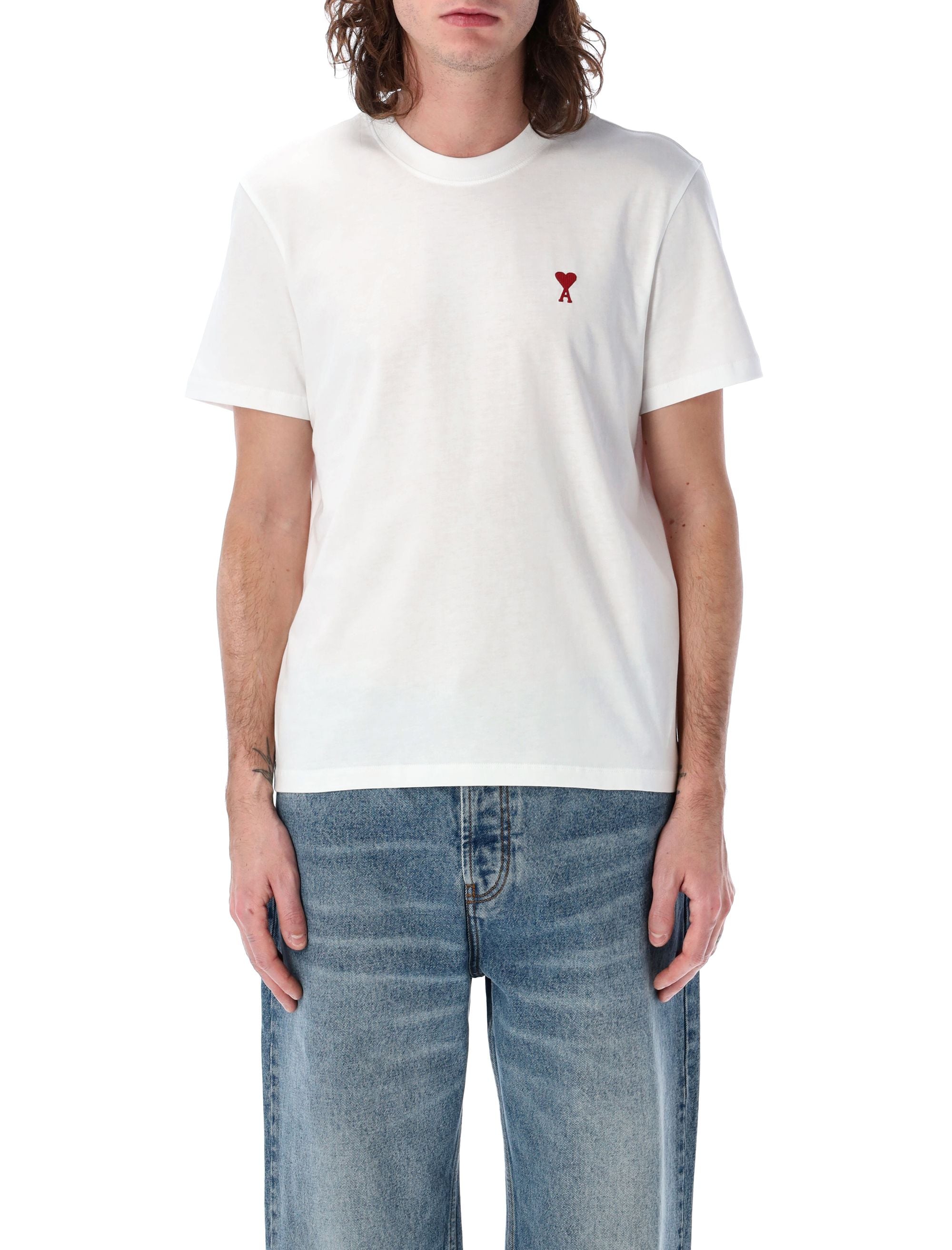 Organic Cotton Mini Minimalist T-Shirt with Heart Logo Embroidery