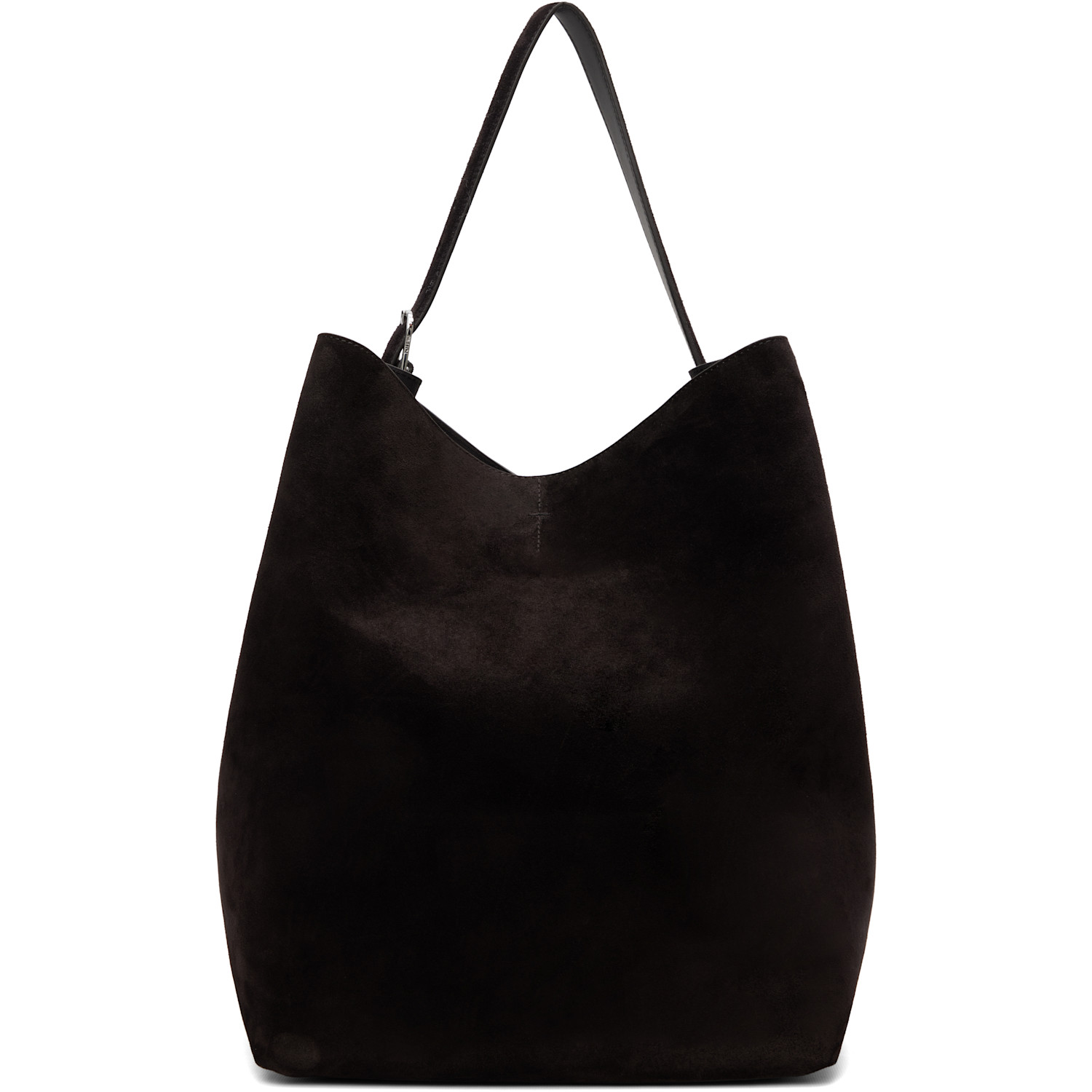 Brown Belted Suede Tote