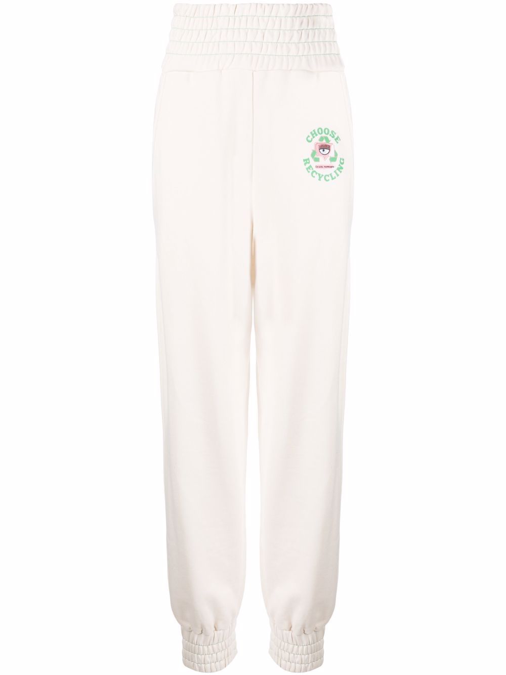 Eyelike slogan-print track pants - Neutrals