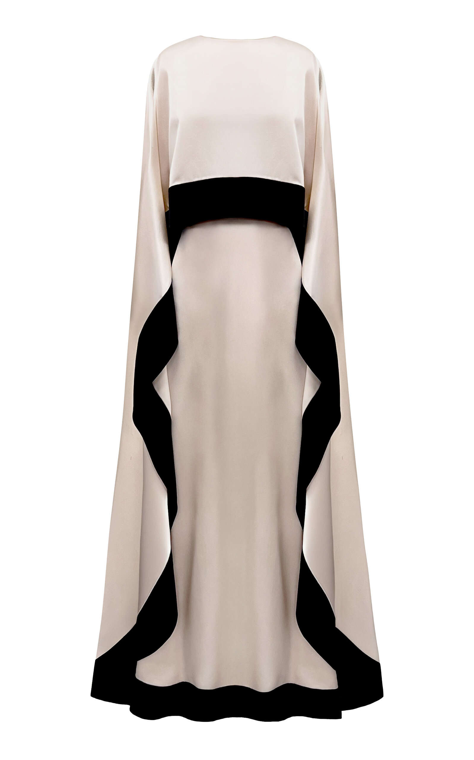 Color-Blocked Tiered Silk Caftan Dress - Moda Operandi