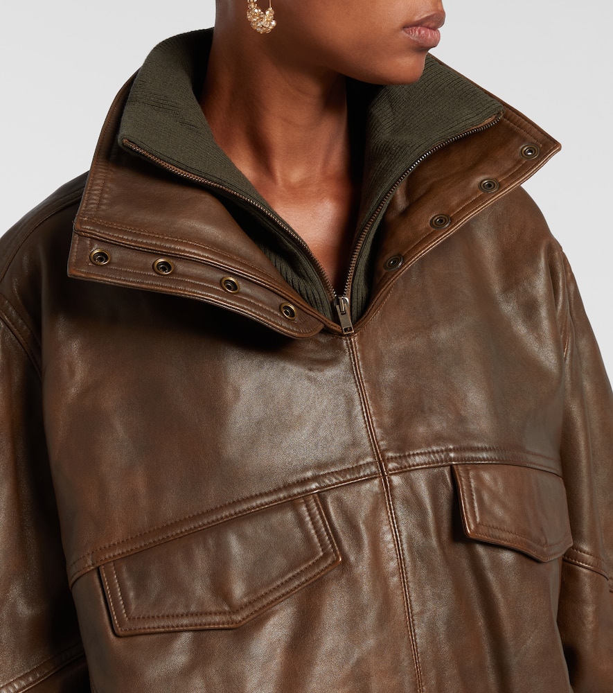 Dorry oversized leather jacket